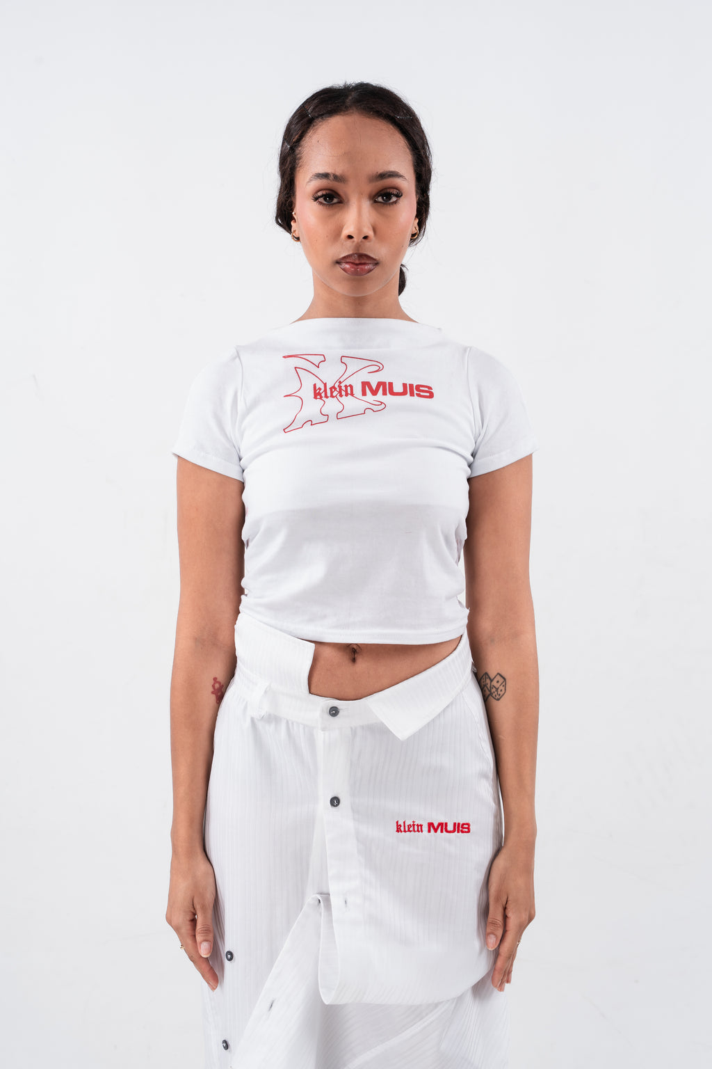 White Mesh Crop Top