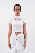 White Mesh Crop Top