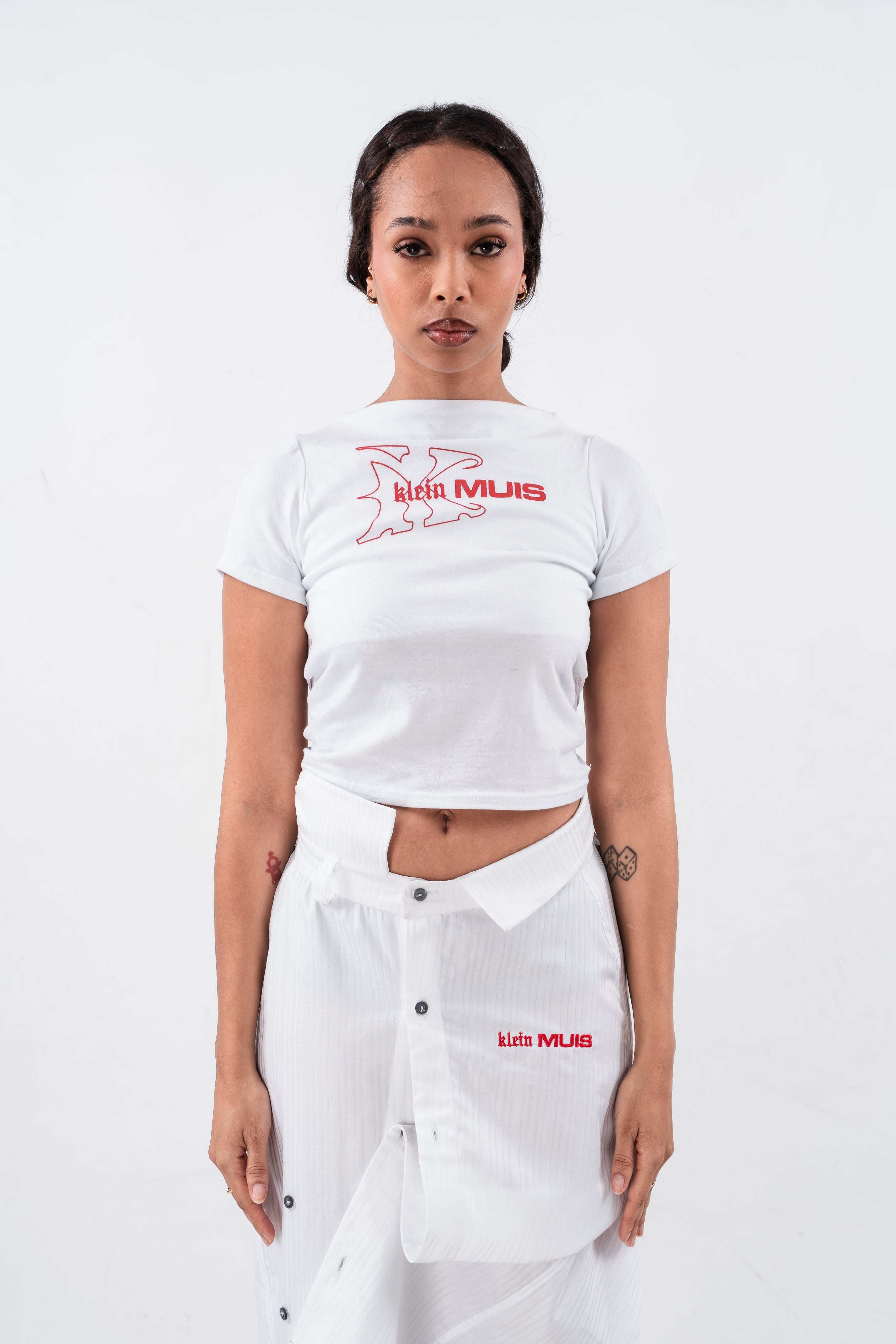 White Mesh Crop Top