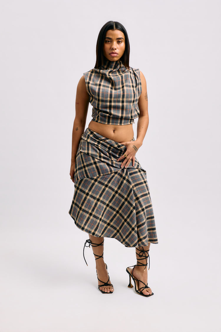 Asymmetrical Tartan Skirt
