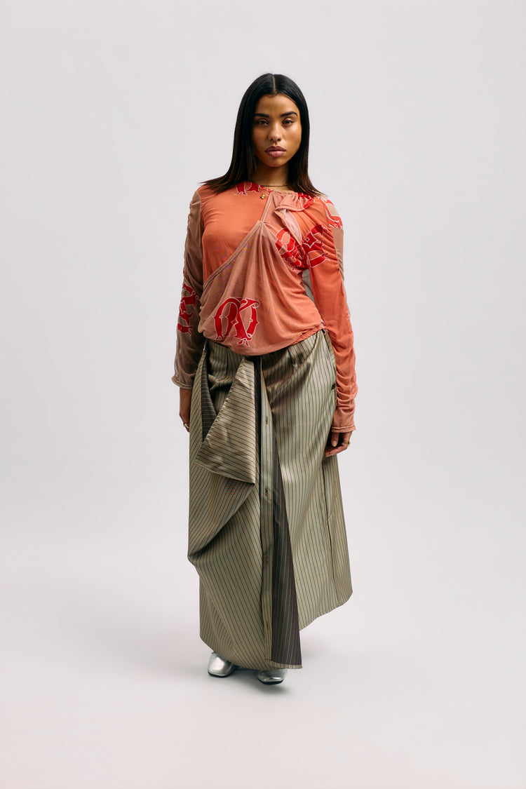 Pinstripe Modular Skirt