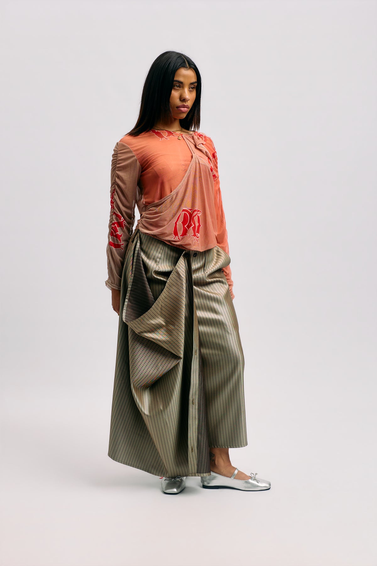 Pinstripe Modular Skirt
