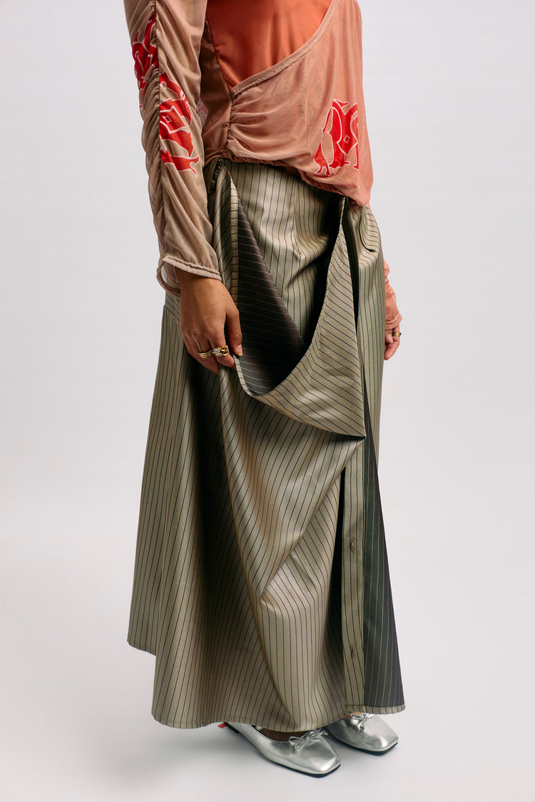 Pinstripe Modular Skirt