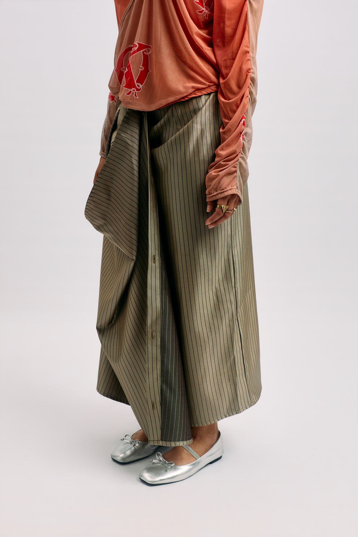 Pinstripe Modular Skirt